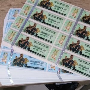 Ingressos Personalizados Tamanho Médio em Papel Moeda